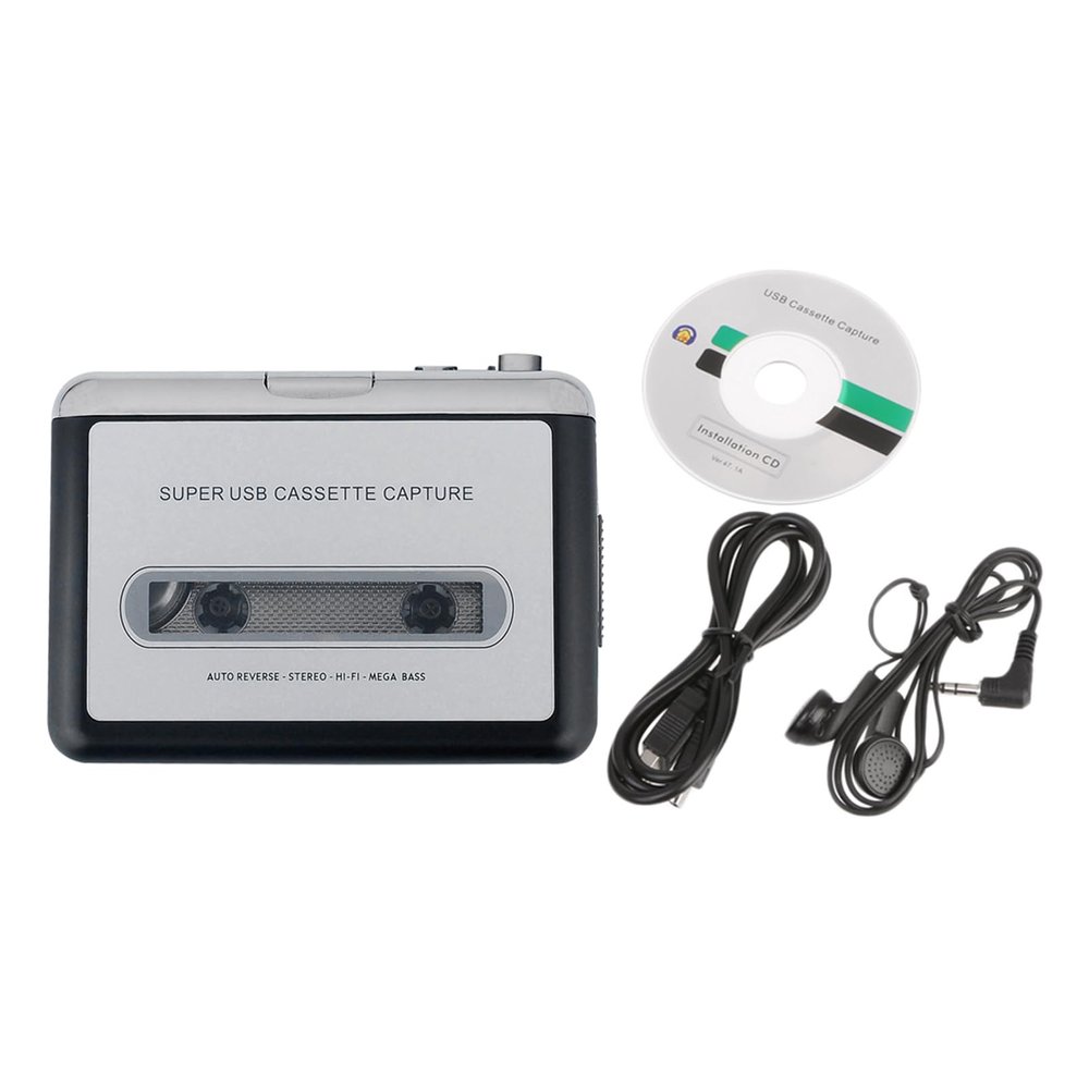 Tape Player Portable USB Tape to MP3 Converter with 3.5mm Player for Laptops Computer Accessories Digital Music Conversion