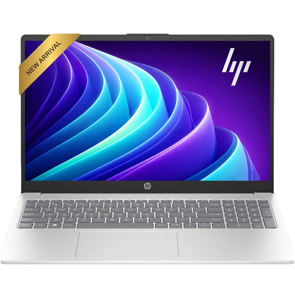 HP New 15.6 inch Laptop Computer, 2026 Edition, Intel High-Performance 4 cores N100 CPU, 128GB SSD, Copilot AI, Windows 11 Pro with Office 365 for The Web, no Mouse