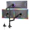 Mount-It! Heavy-Duty 2+1 Triple Monitor Mount, Stacked Ultrawide Desk Monitor Arm for One 49 Screen + Two 35 Monitors, 44 lb Gas Spring Arms, Clamp & Grommet Mount view 1