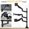 Mount-It! Heavy-Duty 2+1 Triple Monitor Mount, Stacked Ultrawide Desk Monitor Arm for One 49 Screen + Two 35 Monitors, 44 lb Gas Spring Arms, Clamp & Grommet Mount view 2