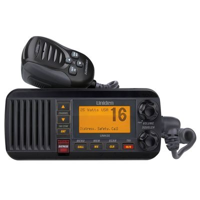 UM435BK - Aftermarket Replacement UM435 Fixed Mount VHF Radio - Black Compatible with Uniden