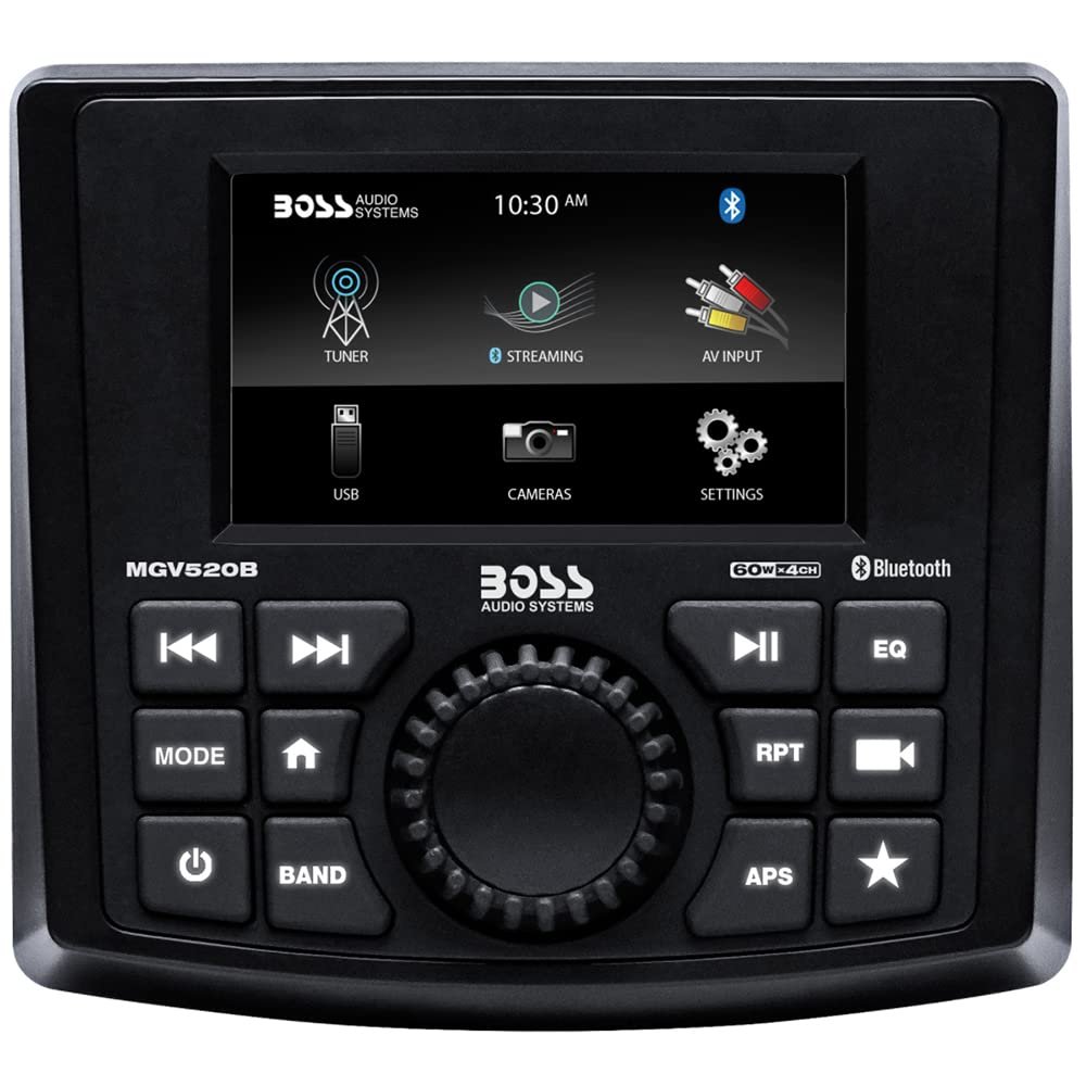 MGV520B - Aftermarket Replacement Marine Stereo with AM FM BT USB Rear Camera Compatible with Boss Audio