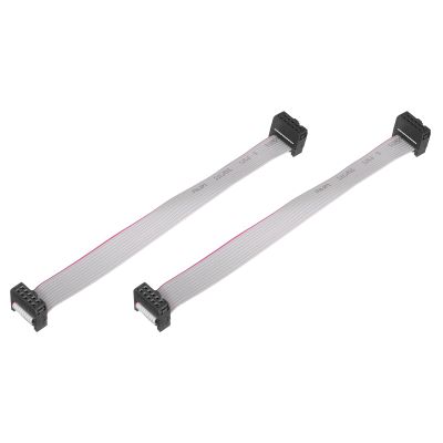 MECCANIXITY 2 Pcs IDC Connector Flat Ribbon Cable, 10 Pins 2.54mm Pitch 15cm Length FC to FC Dual Female Connector Flat Ribbon Cable Wire for Industrial Electronics, Grey
