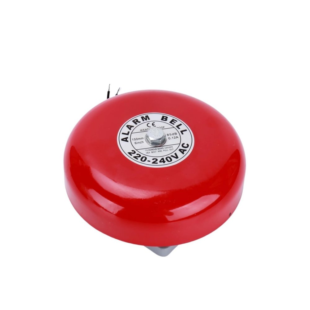 AC 220V Fire Alarm Bell CB6B/8B/10B 95dB Metal Electric Circular Alarm Bell School Home Safety Alarm Bell Metal(CB-10B-2504(10 inch))