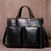 Man Handbag Briefcase Men Shoulder Genuine Leather Bags Brown 14 Inch Laptop Bag view 2