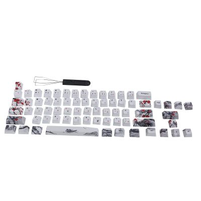 PBT 5 - Sided Sublimation Keycaps Set, 71 Keys for Mechanical Optical Keyboards, Thick - Wall Dye - Sublimated Keycaps Compatible with RK61 GK61 Anne Pro 60% MX Switches (English-Japanese)