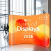 Trade Show Backdrop Curved Tension Fabric Displays 8x10 FT Custom H-D Printing Tension Banner on 260g Heavy-Weight Trade Show Booth Displays Tradeshow Backdrop view 3