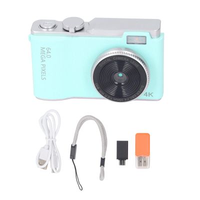 48MP Digital Camera with 1080P Video, 16X Digital Zoom, 2.4 Inch HD Display, Front and Rear Dual Lens Point and Shoot Camera for Vlogging, Travel, and Everyday Use (Light Green)