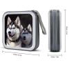 FekiLoot Husky Dog CD Case Portable DVD Case Holder Large Storage Disc Wallet Bag 40 Capacity Hard Plastic Disc Cases Storage Binder DVD Case Wallet for Car Home Travel view 2