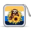 FekiLoot Cartoon Sloth Sitting on Sunflower CD Case Portable DVD Case Holder Large Storage Disc Wallet Bag 40 Capacity Hard Plastic Disc Cases Storage Binder DVD Case Wallet for Car Home Travel view 1
