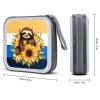 FekiLoot Cartoon Sloth Sitting on Sunflower CD Case Portable DVD Case Holder Large Storage Disc Wallet Bag 40 Capacity Hard Plastic Disc Cases Storage Binder DVD Case Wallet for Car Home Travel view 2