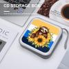 FekiLoot Cartoon Sloth Sitting on Sunflower CD Case Portable DVD Case Holder Large Storage Disc Wallet Bag 40 Capacity Hard Plastic Disc Cases Storage Binder DVD Case Wallet for Car Home Travel view 4