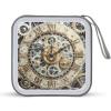 FekiLoot Steampunk Gears Clock CD Case Portable DVD Case Holder Large Storage Disc Wallet Bag 40 Capacity Hard Plastic Disc Cases Storage Binder DVD Case Wallet for Car Home Travel view 1