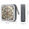 FekiLoot Steampunk Gears Clock CD Case Portable DVD Case Holder Large Storage Disc Wallet Bag 40 Capacity Hard Plastic Disc Cases Storage Binder DVD Case Wallet for Car Home Travel view 2