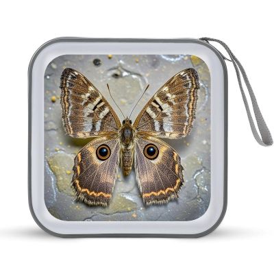 FekiLoot Moth CD Case Portable DVD Case Holder Large Storage Disc Wallet Bag 40 Capacity Hard Plastic Disc Cases Storage Binder DVD Case Wallet for Car Home Travel