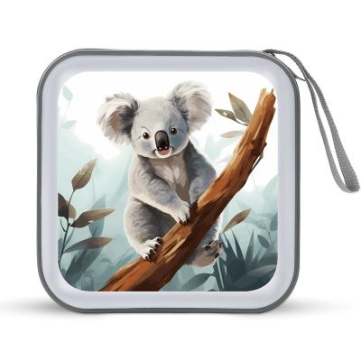FekiLoot Koala And Butterfly CD Case Portable DVD Case Holder Large Storage Disc Wallet Bag 40 Capacity Hard Plastic Disc Cases Storage Binder DVD Case Wallet for Car Home Travel