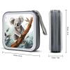 FekiLoot Koala And Butterfly CD Case Portable DVD Case Holder Large Storage Disc Wallet Bag 40 Capacity Hard Plastic Disc Cases Storage Binder DVD Case Wallet for Car Home Travel view 2