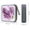 FekiLoot Lilac Flowers CD Case Portable DVD Case Holder Large Storage Disc Wallet Bag 40 Capacity Hard Plastic Disc Cases Storage Binder DVD Case Wallet for Car Home Travel view 2
