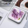 FekiLoot Lilac Flowers CD Case Portable DVD Case Holder Large Storage Disc Wallet Bag 40 Capacity Hard Plastic Disc Cases Storage Binder DVD Case Wallet for Car Home Travel view 4