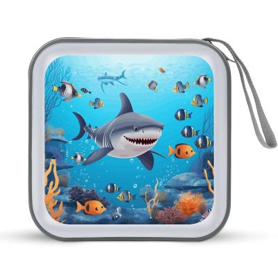 FekiLoot Fish Ocean Theme CD Case Portable DVD Case Holder Large Storage Disc Wallet Bag 40 Capacity Hard Plastic Disc Cases Storage Binder DVD Case Wallet for Car Home Travel