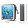 FekiLoot Fish Ocean Theme CD Case Portable DVD Case Holder Large Storage Disc Wallet Bag 40 Capacity Hard Plastic Disc Cases Storage Binder DVD Case Wallet for Car Home Travel view 2