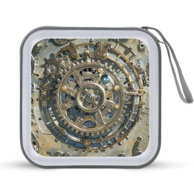 FekiLoot Steampunk Mechanical Gears CD Case Portable DVD Case Holder Large Storage Disc Wallet Bag 40 Capacity Hard Plastic Disc Cases Storage Binder DVD Case Wallet for Car Home Travel