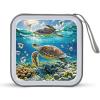 FekiLoot Sea Turtles Painting CD Case Portable DVD Case Holder Large Storage Disc Wallet Bag 40 Capacity Hard Plastic Disc Cases Storage Binder DVD Case Wallet for Car Home Travel view 1