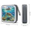 FekiLoot Sea Turtles Painting CD Case Portable DVD Case Holder Large Storage Disc Wallet Bag 40 Capacity Hard Plastic Disc Cases Storage Binder DVD Case Wallet for Car Home Travel view 2