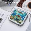 FekiLoot Sea Turtles Painting CD Case Portable DVD Case Holder Large Storage Disc Wallet Bag 40 Capacity Hard Plastic Disc Cases Storage Binder DVD Case Wallet for Car Home Travel view 4