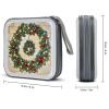 FekiLoot Christmas Garland CD Case Portable DVD Case Holder Large Storage Disc Wallet Bag 40 Capacity Hard Plastic Disc Cases Storage Binder DVD Case Wallet for Car Home Travel view 2