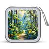 FekiLoot Tropical Jungle Painting CD Case Portable DVD Case Holder Large Storage Disc Wallet Bag 40 Capacity Hard Plastic Disc Cases Storage Binder DVD Case Wallet for Car Home Travel view 1