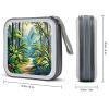 FekiLoot Tropical Jungle Painting CD Case Portable DVD Case Holder Large Storage Disc Wallet Bag 40 Capacity Hard Plastic Disc Cases Storage Binder DVD Case Wallet for Car Home Travel view 2