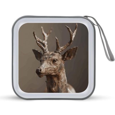 FekiLoot Free Deer CD Case Portable DVD Case Holder Large Storage Disc Wallet Bag 40 Capacity Hard Plastic Disc Cases Storage Binder DVD Case Wallet for Car Home Travel