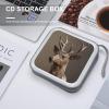 FekiLoot Free Deer CD Case Portable DVD Case Holder Large Storage Disc Wallet Bag 40 Capacity Hard Plastic Disc Cases Storage Binder DVD Case Wallet for Car Home Travel view 4