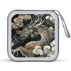 FekiLoot Black Oriental Dragon CD Case Portable DVD Case Holder Large Storage Disc Wallet Bag 40 Capacity Hard Plastic Disc Cases Storage Binder DVD Case Wallet for Car Home Travel view 1