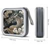 FekiLoot Black Oriental Dragon CD Case Portable DVD Case Holder Large Storage Disc Wallet Bag 40 Capacity Hard Plastic Disc Cases Storage Binder DVD Case Wallet for Car Home Travel view 2