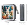 FekiLoot Cute Easter Bunny CD Case Portable DVD Case Holder Large Storage Disc Wallet Bag 40 Capacity Hard Plastic Disc Cases Storage Binder DVD Case Wallet for Car Home Travel view 2