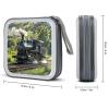 FekiLoot Steam Train CD Case Portable DVD Case Holder Large Storage Disc Wallet Bag 40 Capacity Hard Plastic Disc Cases Storage Binder DVD Case Wallet for Car Home Travel view 2