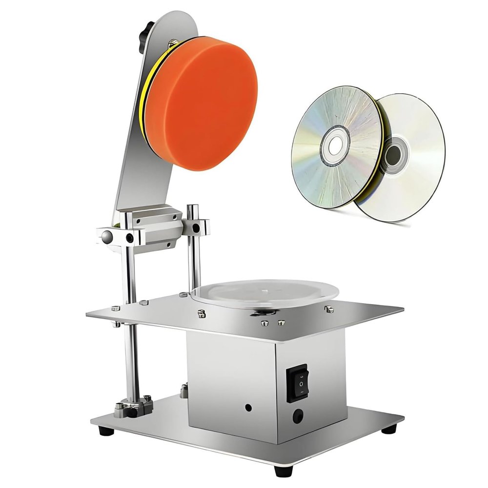 CHANGLKJ DVD/CD Repair Cleaning Machine, Universal CD/DVD Disc Repair Machine with 200W Copper Core Motor, Speed 1000-6000RPM Adjustable, Repair Up to 99% of Scratches/abrasions, for Studio, Office