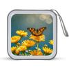 FekiLoot Yellow Flowers Butterflies CD Case Portable DVD Case Holder Large Storage Disc Wallet Bag 40 Capacity Hard Plastic Disc Cases Storage Binder DVD Case Wallet for Car Home Travel view 1
