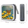 FekiLoot Yellow Flowers Butterflies CD Case Portable DVD Case Holder Large Storage Disc Wallet Bag 40 Capacity Hard Plastic Disc Cases Storage Binder DVD Case Wallet for Car Home Travel view 2