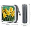 FekiLoot Yellow Daffodils Flowers CD Case Portable DVD Case Holder Large Storage Disc Wallet Bag 40 Capacity Hard Plastic Disc Cases Storage Binder DVD Case Wallet for Car Home Travel view 2