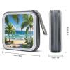 FekiLoot Green Palm Trees Ocean CD Case Portable DVD Case Holder Large Storage Disc Wallet Bag 40 Capacity Hard Plastic Disc Cases Storage Binder DVD Case Wallet for Car Home Travel view 2