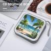 FekiLoot Green Palm Trees Ocean CD Case Portable DVD Case Holder Large Storage Disc Wallet Bag 40 Capacity Hard Plastic Disc Cases Storage Binder DVD Case Wallet for Car Home Travel view 4