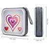 FekiLoot Heart Shaped Pattern CD Case Portable DVD Case Holder Large Storage Disc Wallet Bag 40 Capacity Hard Plastic Disc Cases Storage Binder DVD Case Wallet for Car Home Travel view 2