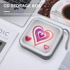 FekiLoot Heart Shaped Pattern CD Case Portable DVD Case Holder Large Storage Disc Wallet Bag 40 Capacity Hard Plastic Disc Cases Storage Binder DVD Case Wallet for Car Home Travel view 4