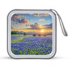 FekiLoot Texas Bluebonnets Scenery CD Case Portable DVD Case Holder Large Storage Disc Wallet Bag 40 Capacity Hard Plastic Disc Cases Storage Binder DVD Case Wallet for Car Home Travel view 1