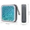 FekiLoot Blue Aqua Pool Water CD Case Portable DVD Case Holder Large Storage Disc Wallet Bag 40 Capacity Hard Plastic Disc Cases Storage Binder DVD Case Wallet for Car Home Travel view 2