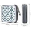 FekiLoot Hand Drawn Nautical Pattern CD Case Portable DVD Case Holder Large Storage Disc Wallet Bag 40 Capacity Hard Plastic Disc Cases Storage Binder DVD Case Wallet for Car Home Travel view 2