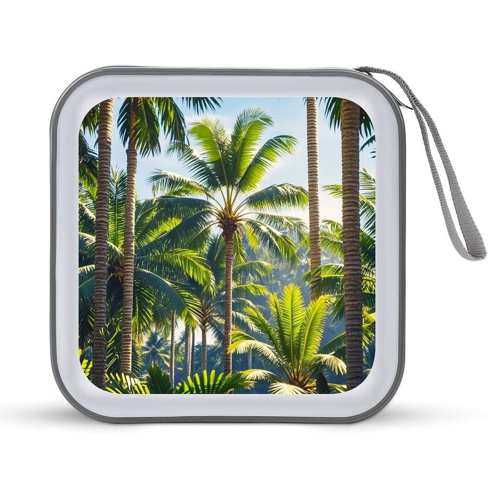 FekiLoot Palm Trees CD Case Portable DVD Case Holder Large Storage Disc Wallet Bag 40 Capacity Hard Plastic Disc Cases Storage Binder DVD Case Wallet for Car Home Travel